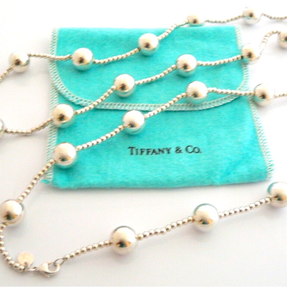 ✨ Rare Vintage Tiffany & Co. Elsa Peretti® 36” Sterling Silver Bead Necklace ✨